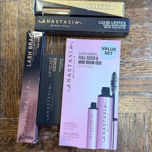 Anastasia Beverly Hills Lip Brow and Eye bundle dipbrow, lash brag, lipstick